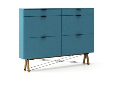 Suport incaltaminte, din lemn si pal Basic Oceanic, l160xA20xH120 cm