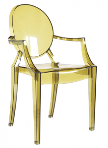 Scaun din plastic transparent Silke Green, l47xA50xH90 cm