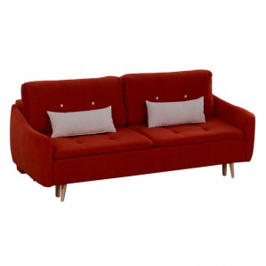 Canapea extensibila tapitata cu stofa, 3 locuri Skandia Red, l225xA105xH77 cm