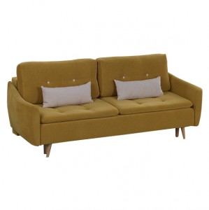 Canapea extensibila tapitata cu stofa, 3 locuri Skandia Camel, l225xA105xH77 cm