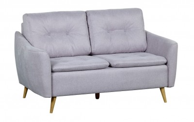 Canapea fixa tapitata cu stofa, 2 locuri, Skandia Grey, 155xA90xH77 cm