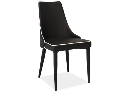 Scaun tapitat cu stofa, cu picioare metalice Sorina Black, l49xA46xH92 cm