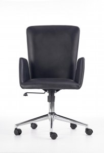 Scaun de birou ergonomic tapitat cu piele ecologica Shelby Black, l55xA56xH98-105 cm