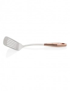 Spatula cu fante din otel inoxidabil, Rose Gold, 35 cm