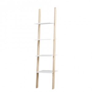 Biblioteca din lemn si MDF, cu 4 rafturi White, l41,2xA30xH170 cm