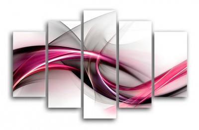 Tablou 5 piese Canvas Fioletowa, 100x150 cm 