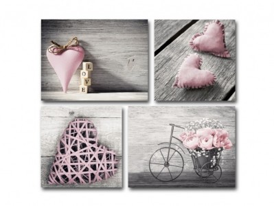 Tablou Canvas Shabby Pink, 64x74 cm -64 x 74 cm 