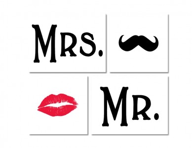 Tablou Canvas Young & Trendy MR&MRS, 64x74 cm 