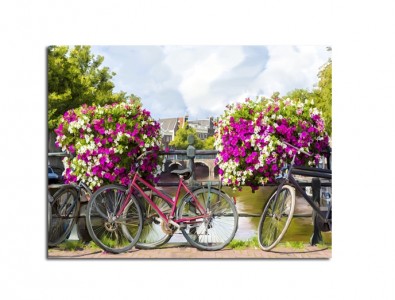 Tablou Canvas Watercolor Bikes, 60x80 cm