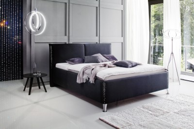 Pat tapitat cu stofa Sunrise Black