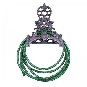 Suport de perete pentru furtun, din fonta, Hose Classic Maro Antichizat, L25,4xl15,8xH28,5 cm