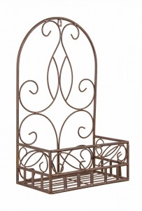 Suport de perete pentru ghivece, din metal, Melanie S Rectangle Maro Antichizat, L32xl17xH51 cm