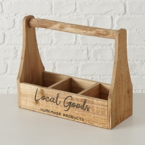 Suport din lemn pentru 3 sticle Gardela Natural, L30xl12xH25 cm