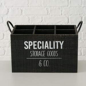 Suport din lemn pentru 6 sticle Premium Negru, L40xl20xH26 cm