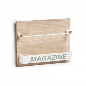 Suport din MDF de perete pentru reviste, Nordic Natural, l32xA7,1xH25 cm