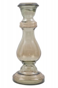 Suport din sticla reciclata pentru lumanare Glam Brown, Ø 15xH40 cm
