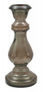 Suport din sticla reciclata pentru lumanare Stone Small Maro, Ø15xH40 cm