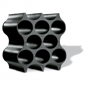 Suport din termoplastic pentru 10 sticle Set-Up Cosmos Negru, l23xA35,3xH36,4 cm