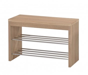 Suport incaltaminte din MDF si metal, Stasis-7 Stejar Sonoma, l80xA30xH50 cm