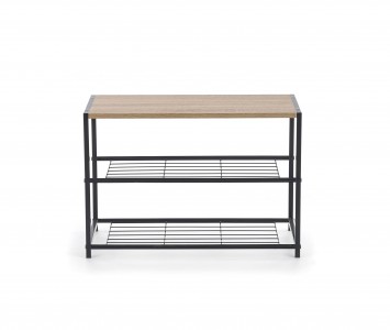 Suport incaltaminte din pal si metal Narcis ST-1 Sonoma Oak / Black, l63xA30xH43 cm