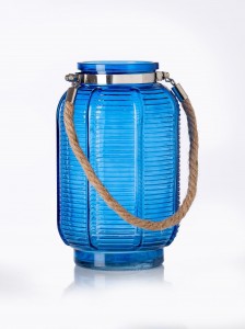 Suport lumanare Barbados, Sticla, Ø14xH21 cm