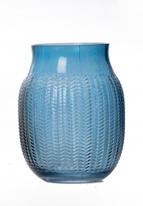 Suport lumanare Boa Bulgy Blue, Sticla, Ø17xH21 cm