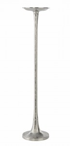 Suport lumanare din aluminiu, Karan 7811 Nichel, Ø18xH86 cm