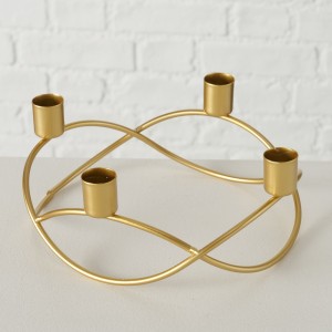 Suport lumanare din metal Avery Auriu, L23xl21xH9 cm