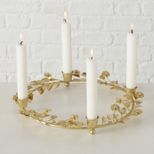 Suport lumanare din metal Balaar Auriu, Ø30xH3 cm