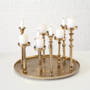 Suport lumanare din metal Fillafa Auriu, Ø50xH34 cm