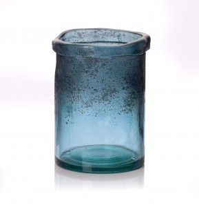 Suport lumanare Rustic Blue, Ø14xH20 cm