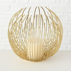 Suport metalic cu lumanare Cyclon Auriu, Ø24xH20 cm