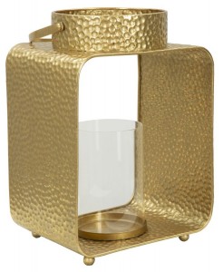 Suport metalic pentru lumanare Bottle Auriu, l23xA17,5xH31 cm