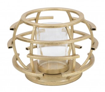 Suport metalic pentru lumanare Glam Stick Auriu, Ø20xH14 cm