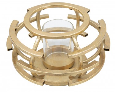 Suport metalic pentru lumanare Glam Stick Small Auriu, Ø18xH10 cm