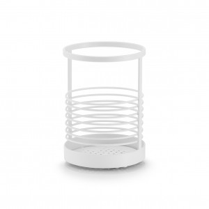 Suport metalic pentru ustensile de bucatarie, Nordic Alb, Ø12xH17 cm