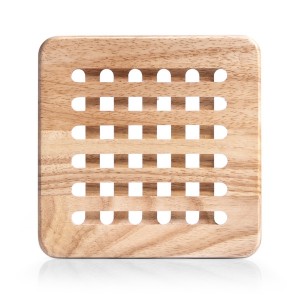 Suport oale fierbinti, din lemn de fag, Trivet Square Natural, L20xl20 cm