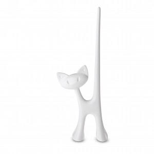 Suport pentru bijuterii din termoplastic Cosmos Miaou Alb, l4,6xA8,6xH21,5 cm