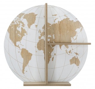 Suport pentru chei din MDF World Round Natural / Alb, l39xA10xH37 cm