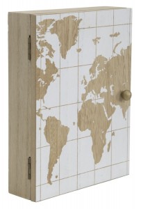 Suport pentru chei din MDF World Natural / Alb, l17xA5xH22 cm