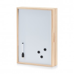 Suport pentru chei, din lemn Memo Board, Alb/Natural, l30xA8xH42 cm