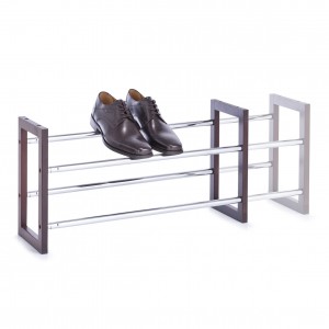 Suport pentru incaltaminte extensibil, Brown Wood Metal, l63/116xA20xH34 cm
