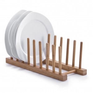 Suport uscator pentru farfurii, din bambus, Bamboo Natural, L34xl12,5xH12 cm