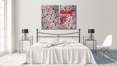 Tablou 2 piese din aluminiu striat What If