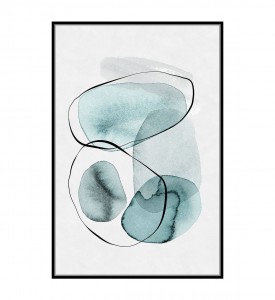 Tablou Canvas Arles Turquoise Ovals Multicolor, 102 x 152 cm