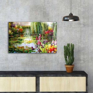 Tablou Canvas Colorful Lake FAMOUSART-116 Multicolor, 70 x 45 cm