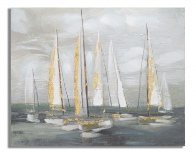 Tablou Canvas Gold Boat Multicolor, 100 x 80 cm