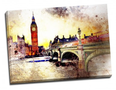 Tablou din aluminiu striat Big Ben