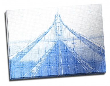 Tablou din aluminiu striat Blue Bridge
