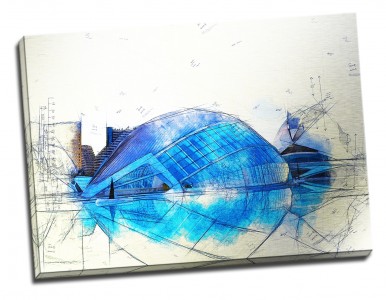 Tablou din aluminiu striat Blue Glasses